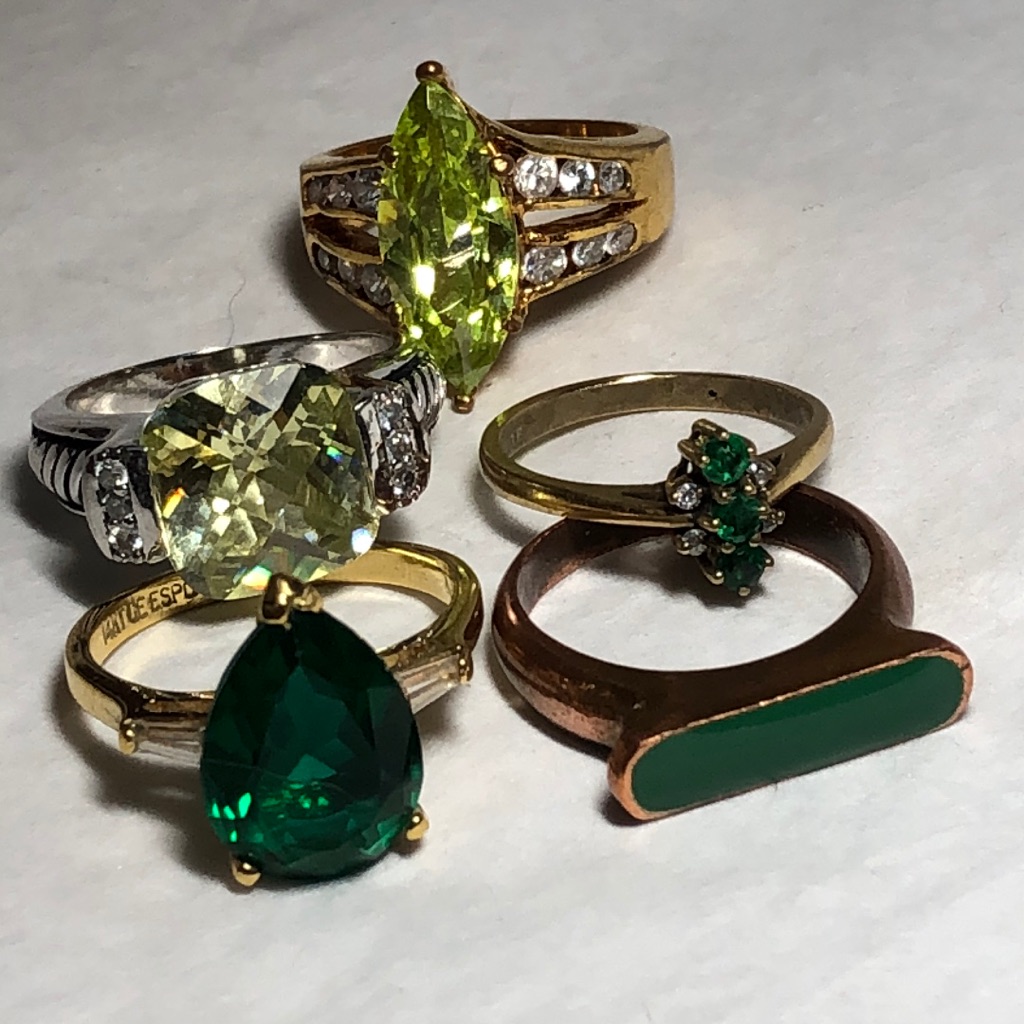 Green Gem Ring Bundle
